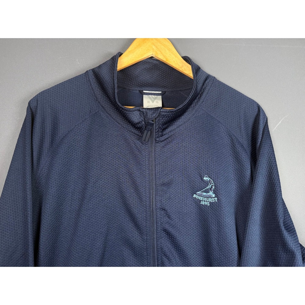 Pinehurst Levelwear Navy Blue Full Zip Golf Jacket Mens XL Putter Boy Logo